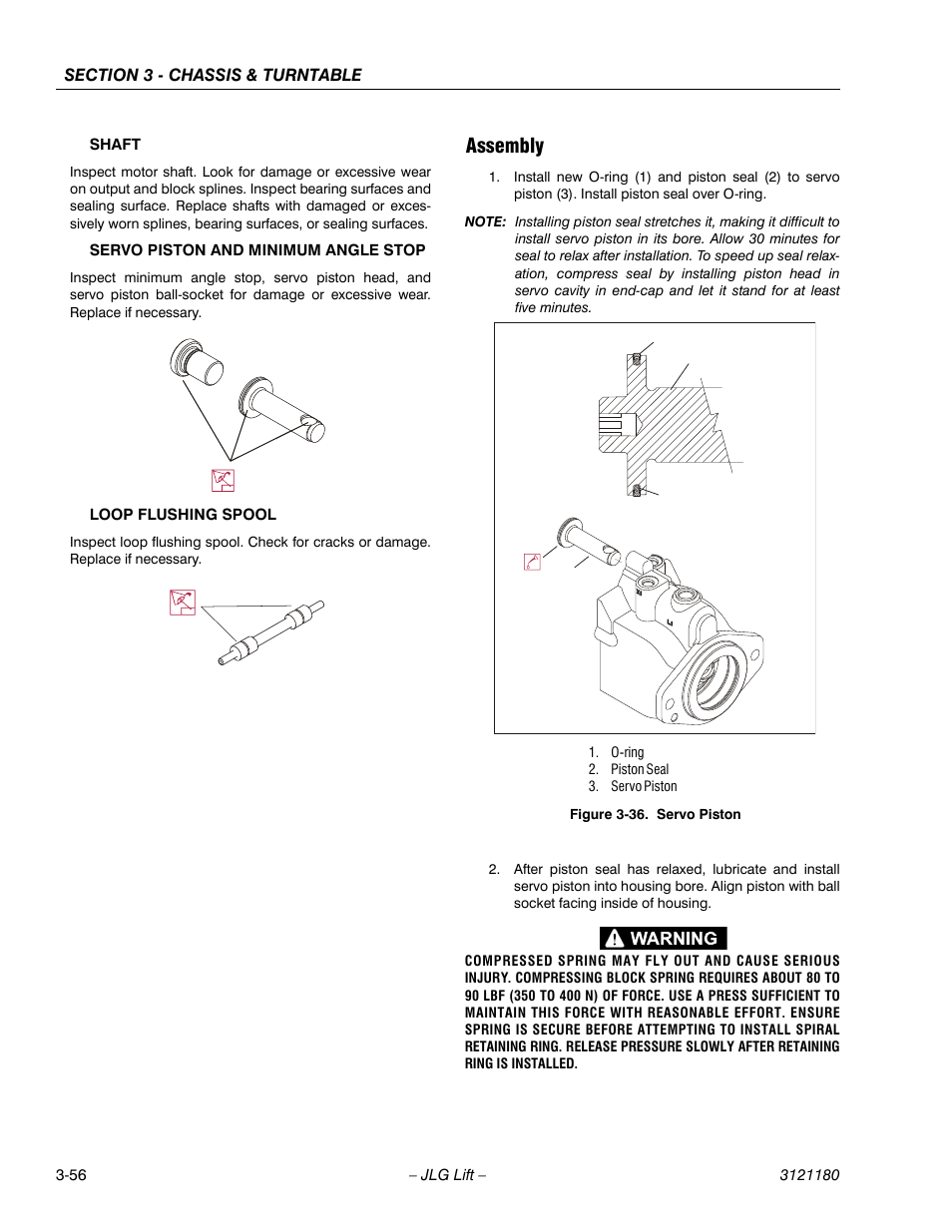 Assembly, Assembly -56, Servo piston -56 | JLG 450A_AJ Series II Service Manual User Manual | Page 106 / 472