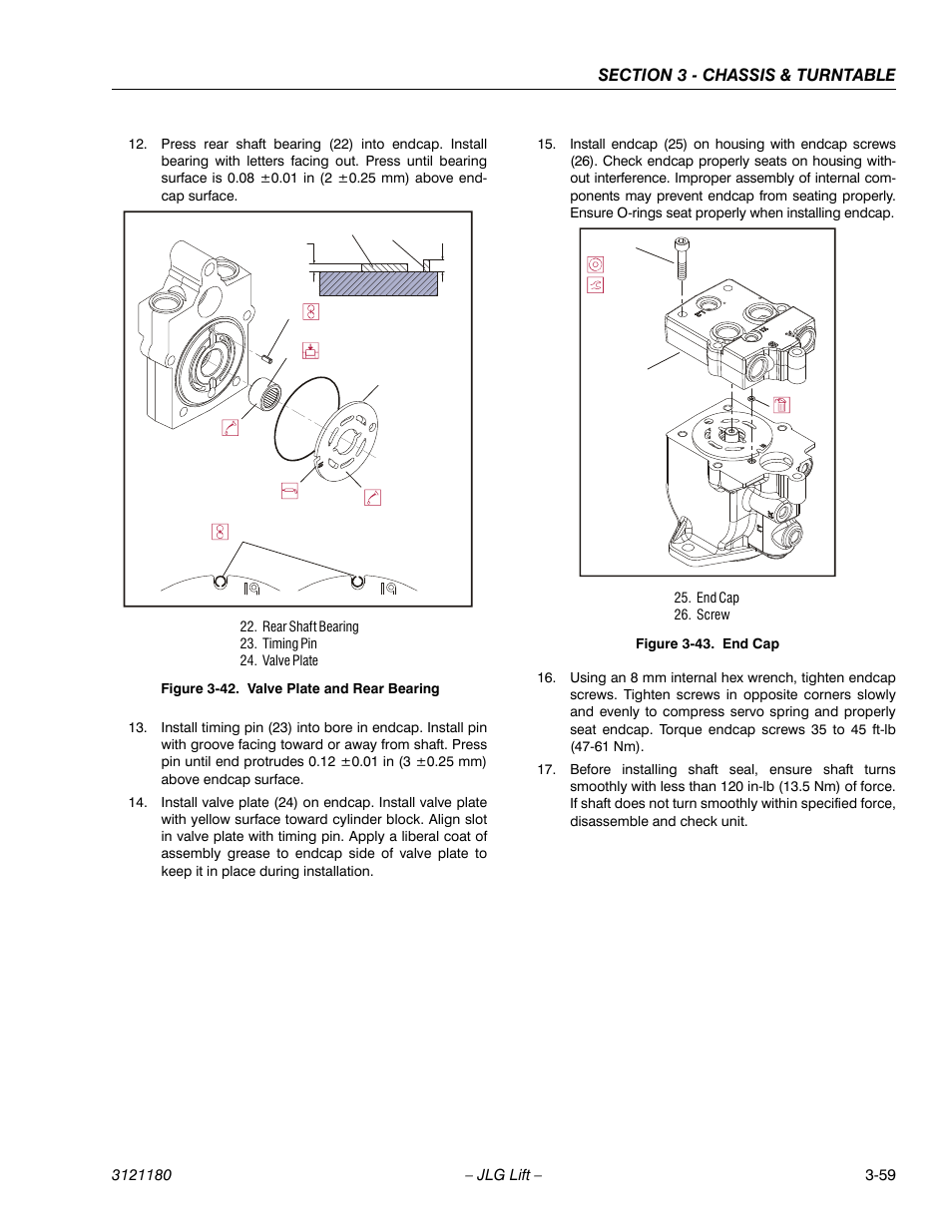 Valve plate and rear bearing -59, End cap -59 | JLG 450A_AJ Series II Service Manual User Manual | Page 109 / 472