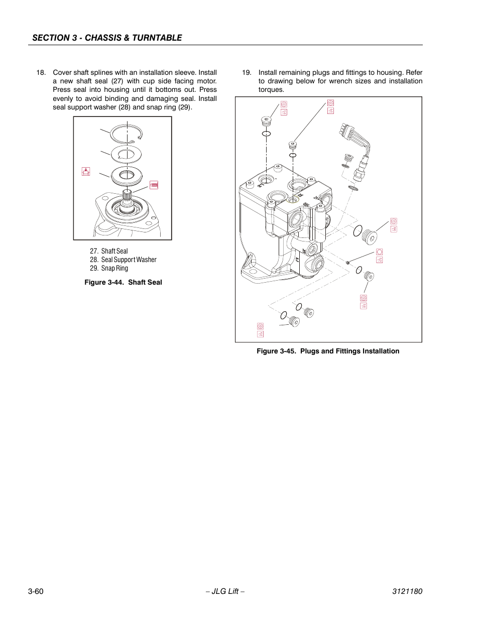 Shaft seal -60, Plugs and fittings installation -60 | JLG 450A_AJ Series II Service Manual User Manual | Page 110 / 472