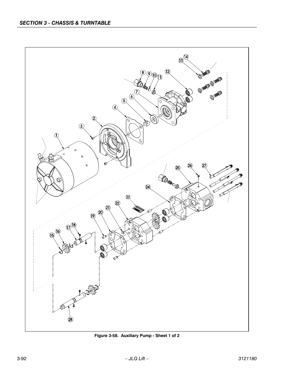 Auxiliary pump - sheet 1 of 2 -92 | JLG 450A_AJ Series II Service Manual User Manual | Page 142 / 472