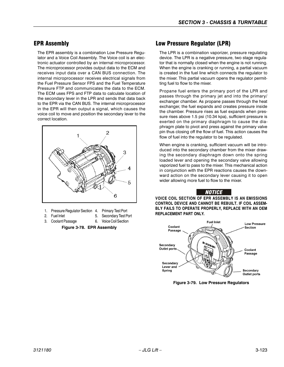 Epr assembly, Low pressure regulator (lpr), Epr assembly -123 | Low pressure regulators -123 | JLG 450A_AJ Series II Service Manual User Manual | Page 173 / 472