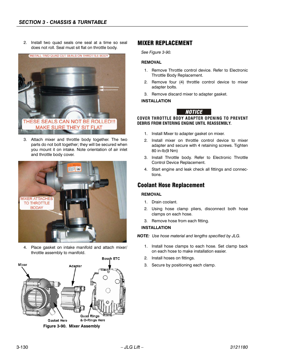 Mixer replacement, Coolant hose replacement, Mixer assembly -130 | JLG 450A_AJ Series II Service Manual User Manual | Page 180 / 472