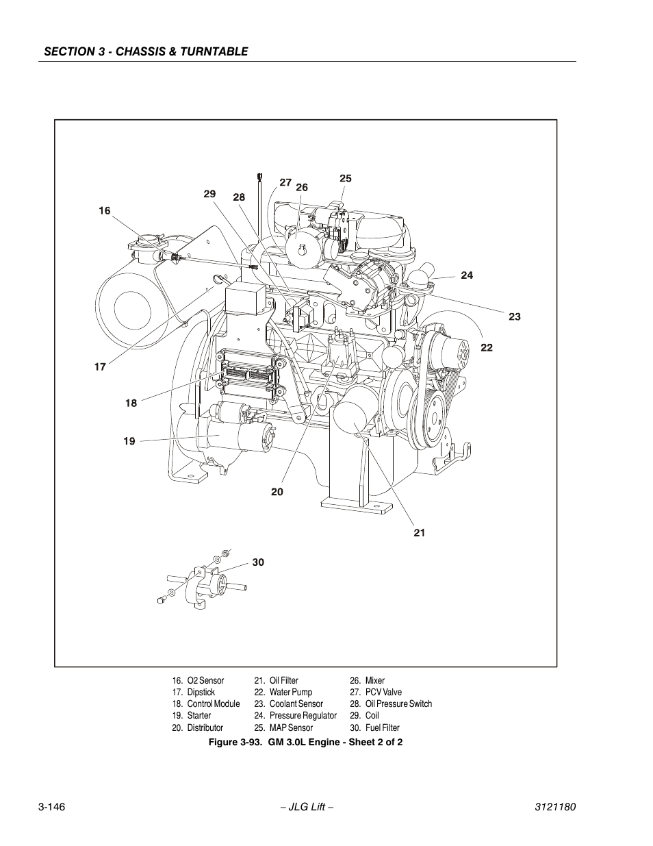 Gm 3.0l engine - sheet 2 of 2 -146 | JLG 450A_AJ Series II Service Manual User Manual | Page 196 / 472
