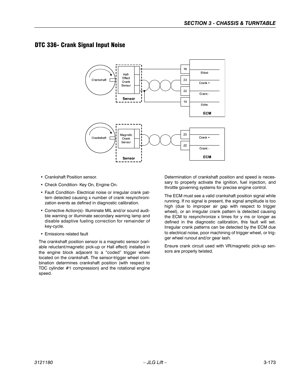 Dtc 336- crank signal input noise, Dtc 336- crank signal input noise -173 | JLG 450A_AJ Series II Service Manual User Manual | Page 223 / 472