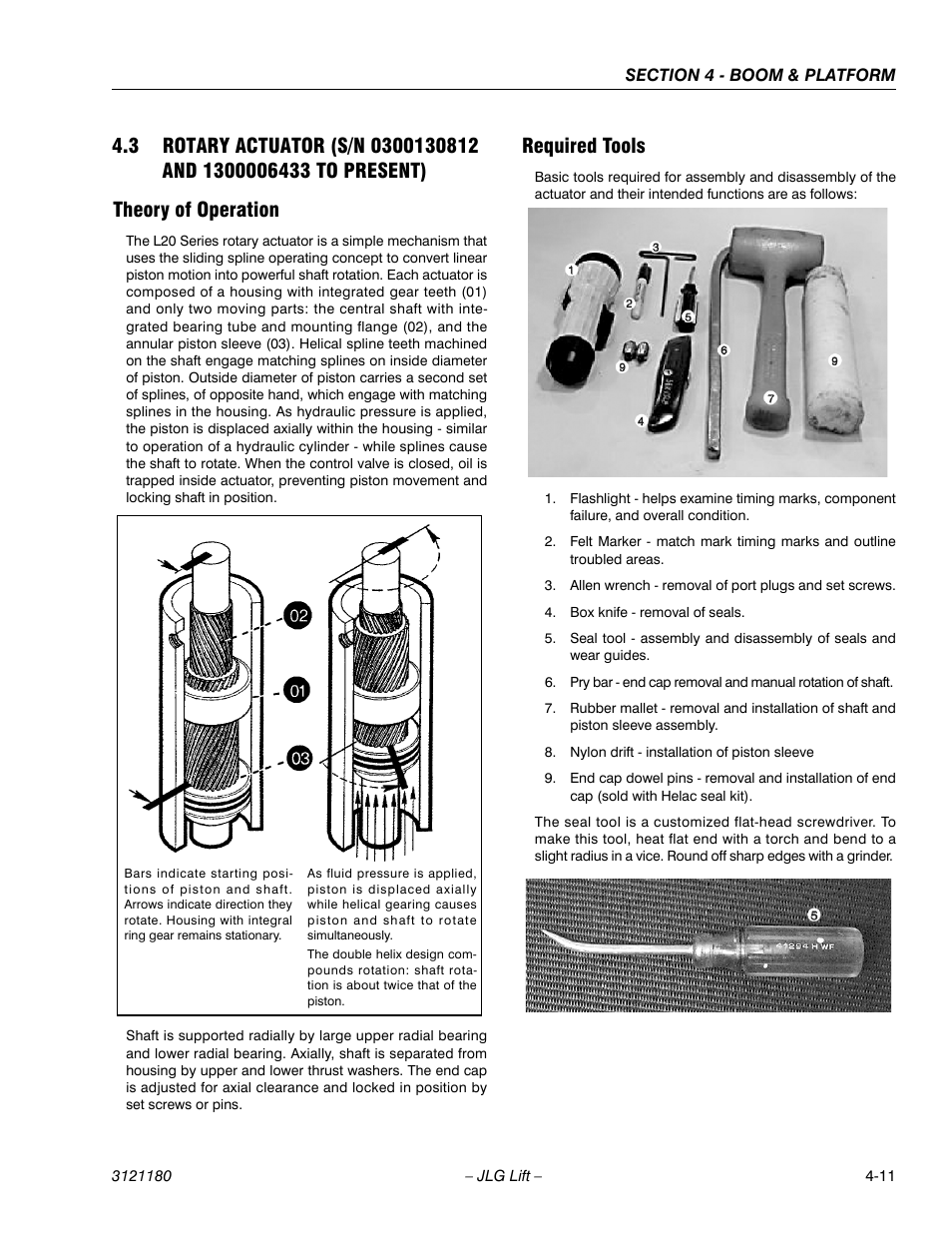 Theory of operation, Required tools, Theory of operation -11 required tools -11 | JLG 450A_AJ Series II Service Manual User Manual | Page 277 / 472