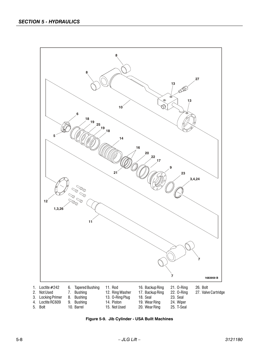 Jib cylinder - usa built machines -8 | JLG 450A_AJ Series II Service Manual User Manual | Page 298 / 472