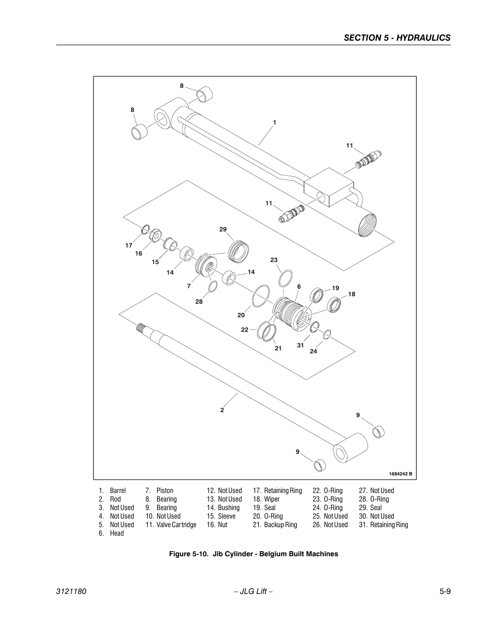 Jib cylinder - belgium built machines -9 | JLG 450A_AJ Series II Service Manual User Manual | Page 299 / 472