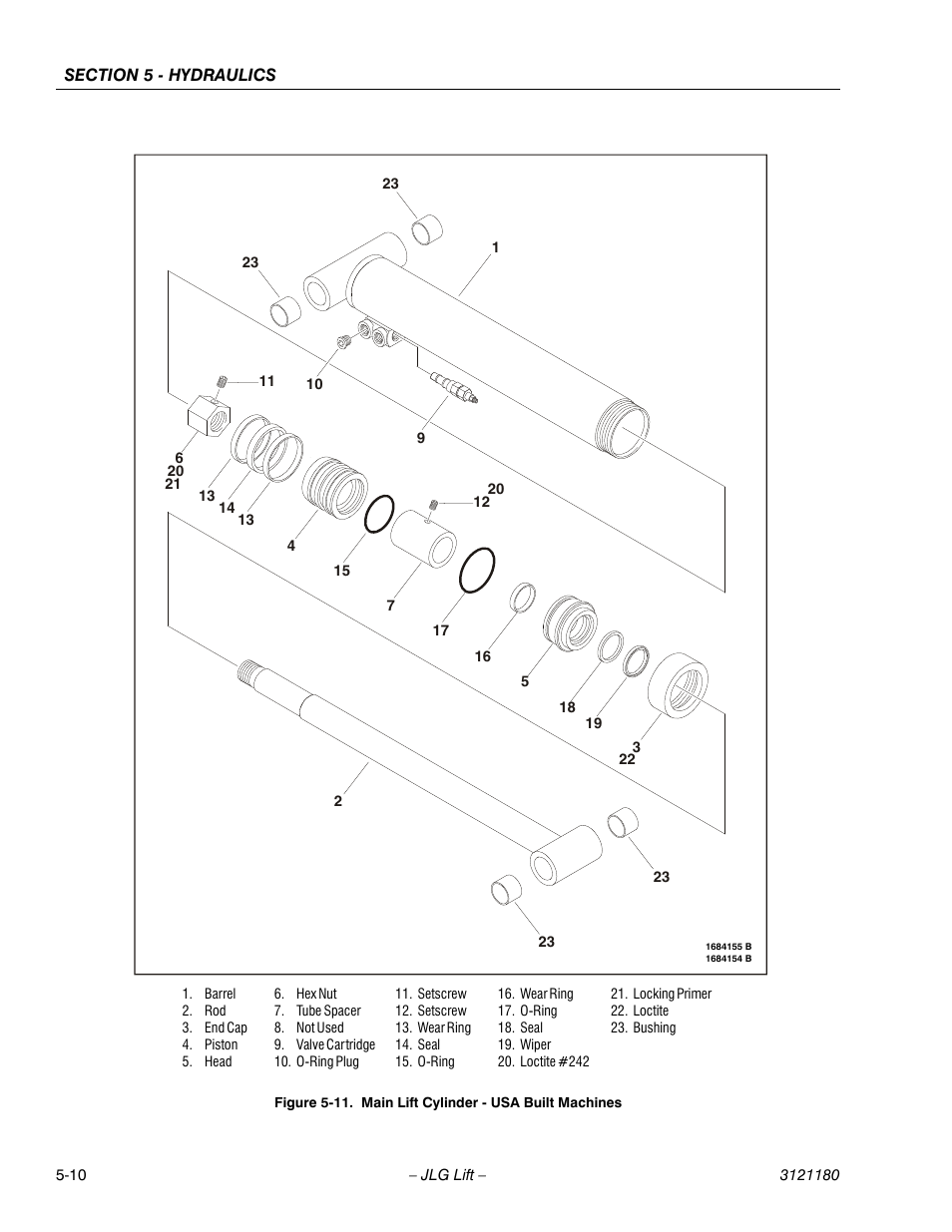 Main lift cylinder - usa built machines -10 | JLG 450A_AJ Series II Service Manual User Manual | Page 300 / 472