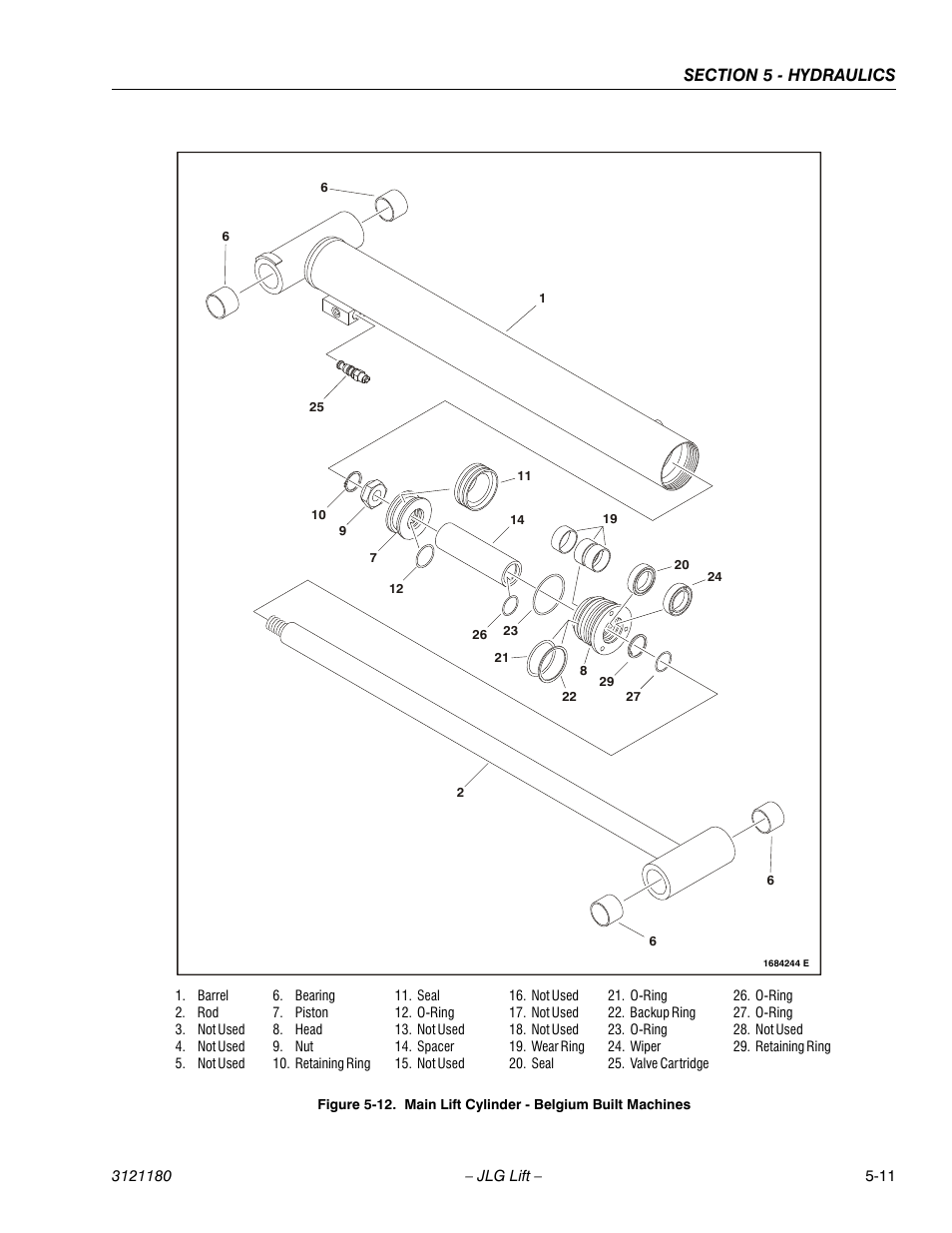 Main lift cylinder - belgium built machines -11 | JLG 450A_AJ Series II Service Manual User Manual | Page 301 / 472