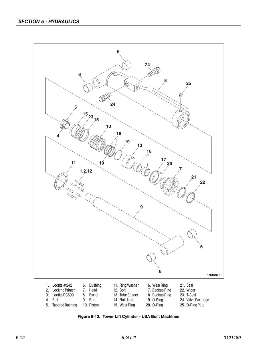 Tower lift cylinder - usa built machines -12 | JLG 450A_AJ Series II Service Manual User Manual | Page 302 / 472