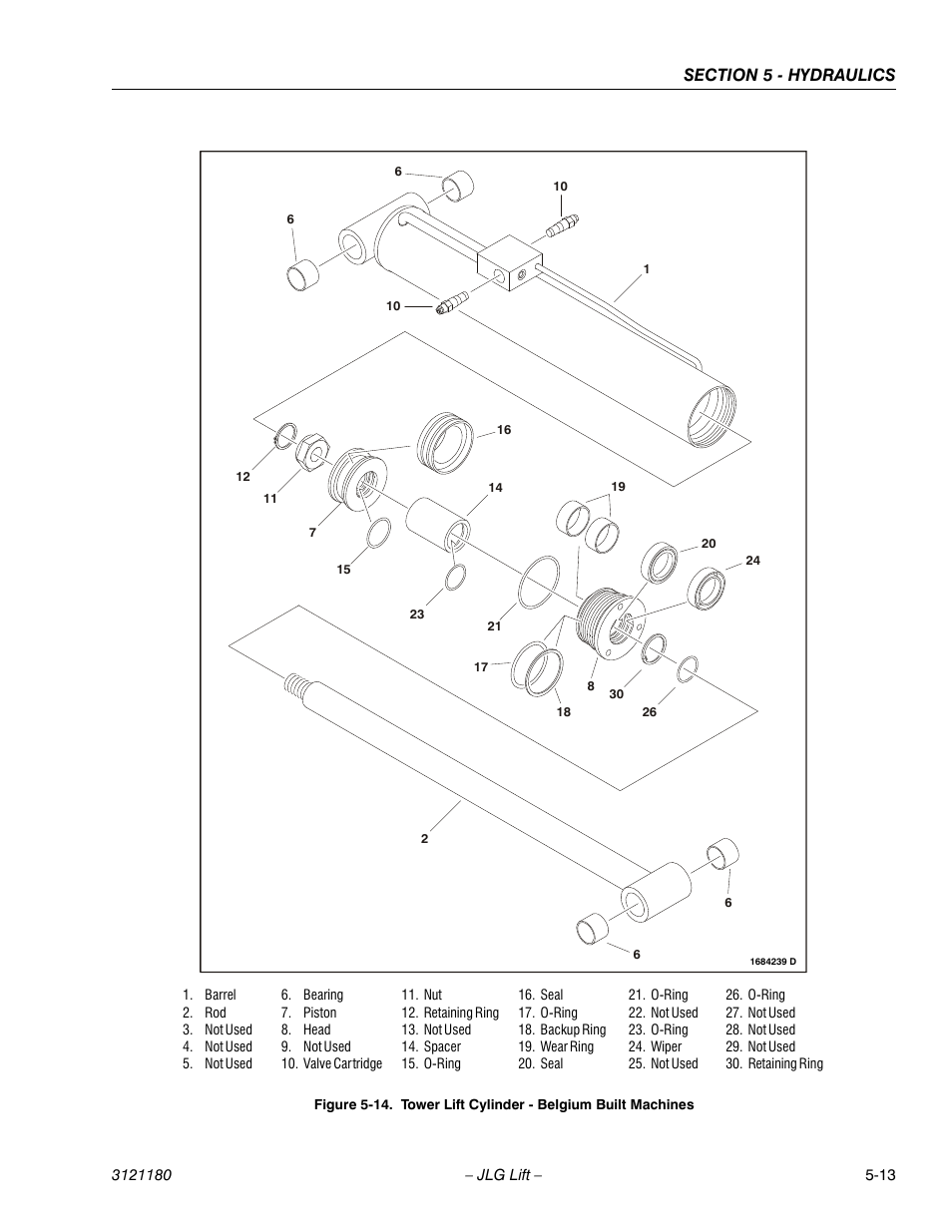 Tower lift cylinder - belgium built machines -13 | JLG 450A_AJ Series II Service Manual User Manual | Page 303 / 472