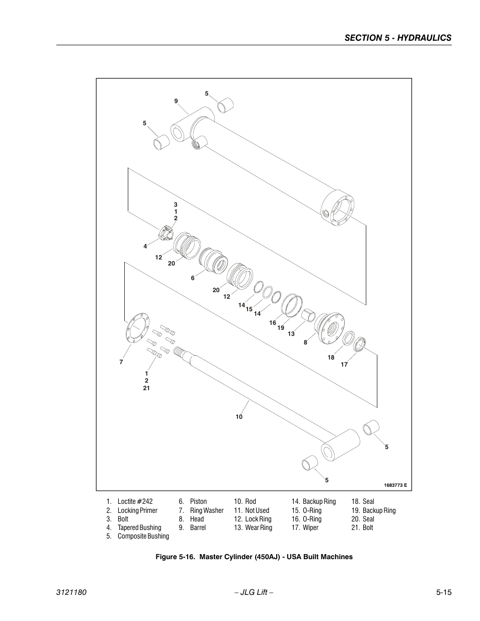 Master cylinder (450aj) - usa built machines -15 | JLG 450A_AJ Series II Service Manual User Manual | Page 305 / 472