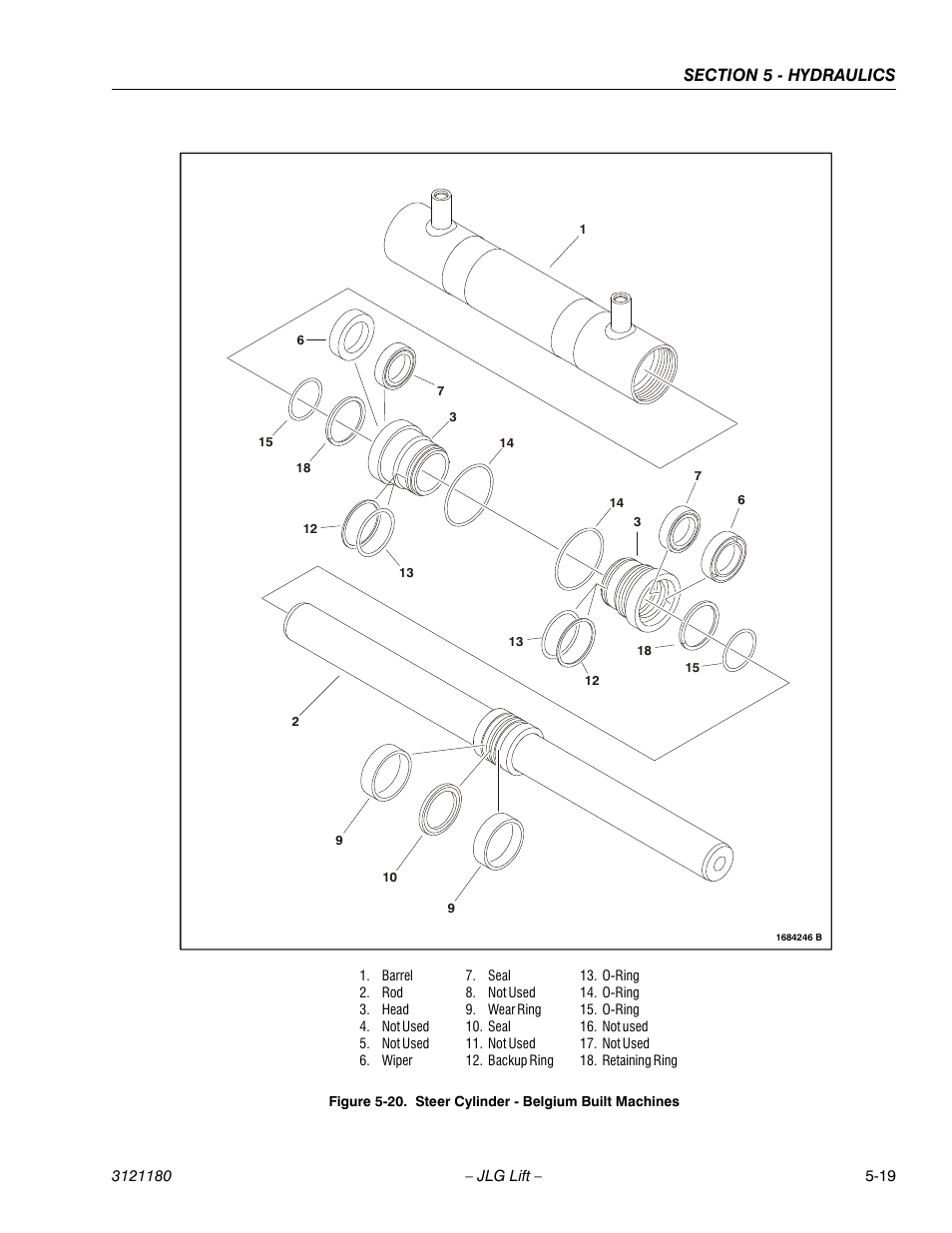 Steer cylinder - belgium built machines -19 | JLG 450A_AJ Series II Service Manual User Manual | Page 309 / 472