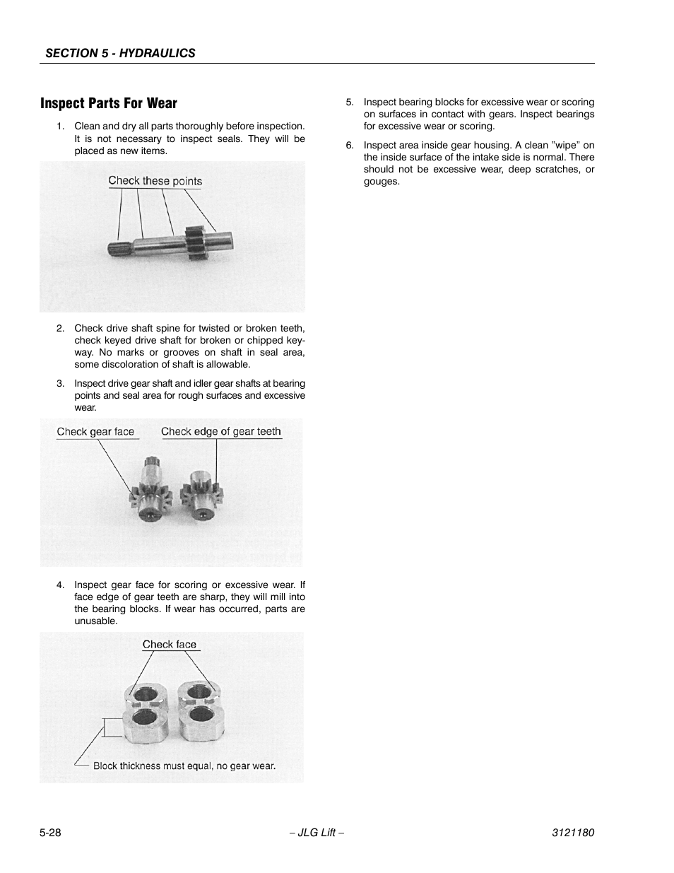 Inspect parts for wear, Inspect parts for wear -28 | JLG 450A_AJ Series II Service Manual User Manual | Page 318 / 472