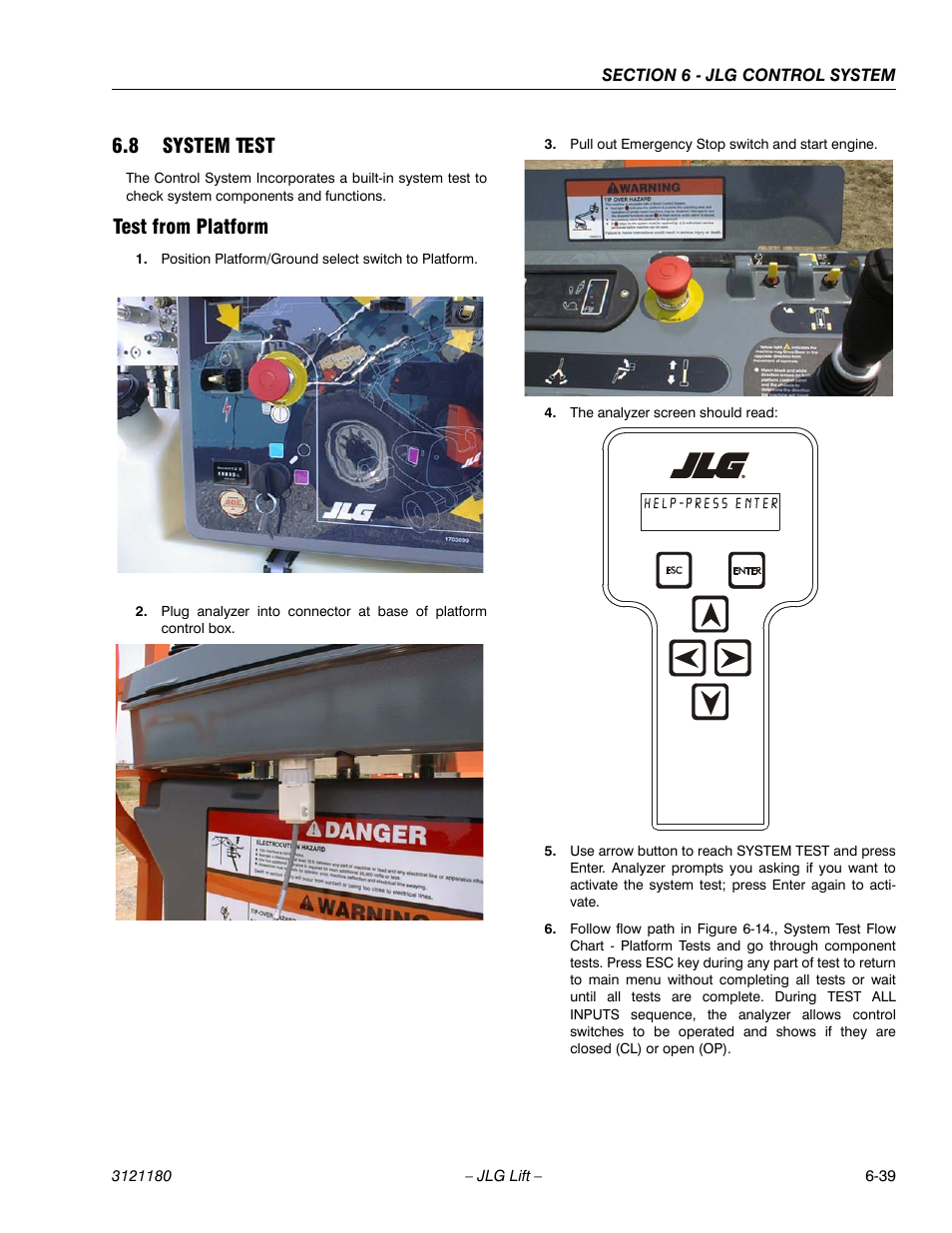 8 system test, Test from platform, System test -39 | Test from platform -39 | JLG 450A_AJ Series II Service Manual User Manual | Page 375 / 472