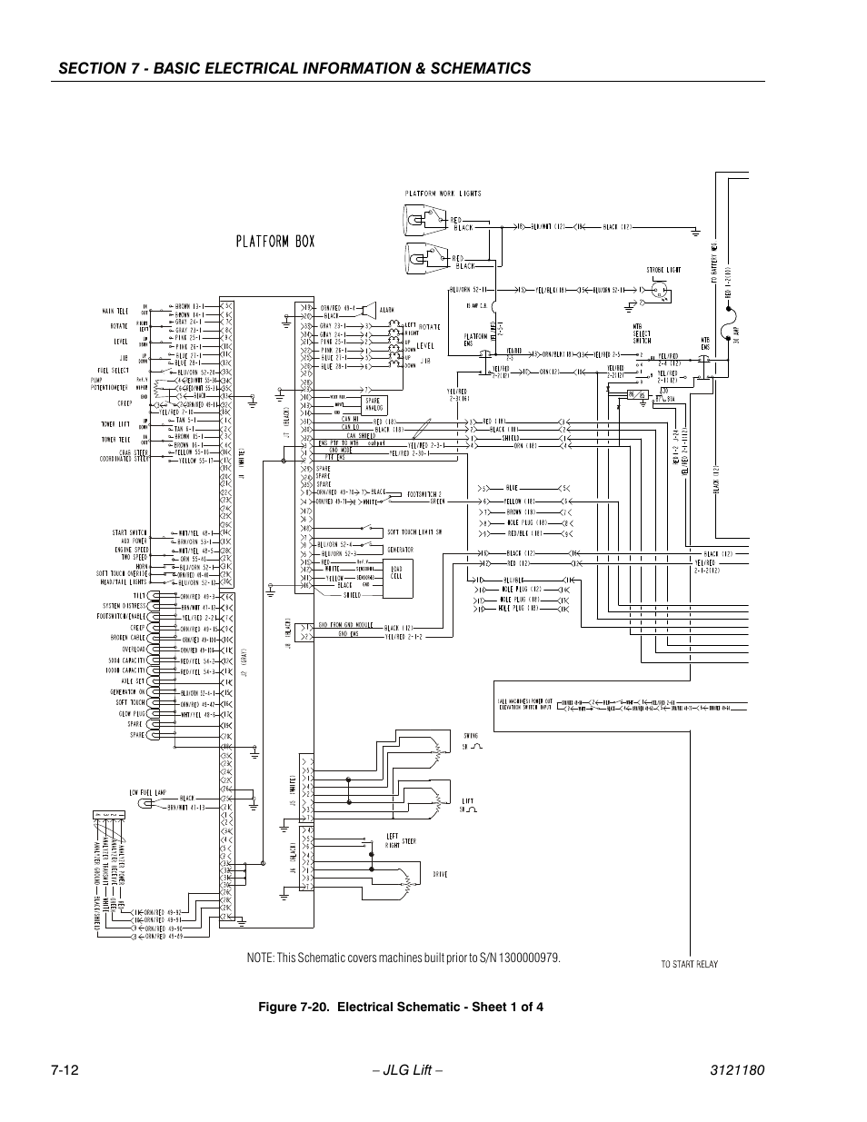Electrical schematic - sheet 1 of 4 -12 | JLG 450A_AJ Series II Service Manual User Manual | Page 428 / 472