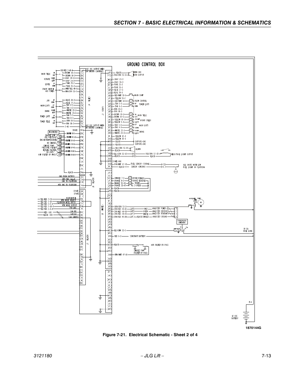 Electrical schematic - sheet 2 of 4 -13 | JLG 450A_AJ Series II Service Manual User Manual | Page 429 / 472