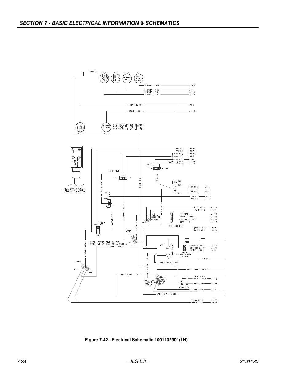 Electrical schematic 1001102901(lh) -34 | JLG 450A_AJ Series II Service Manual User Manual | Page 450 / 472