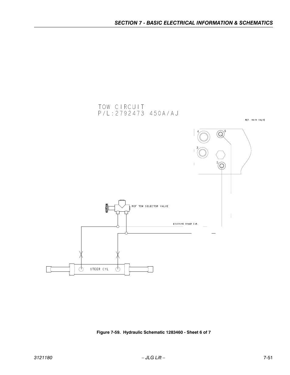 Hydraulic schematic 1283460 - sheet 6 of 7 -51 | JLG 450A_AJ Series II Service Manual User Manual | Page 467 / 472