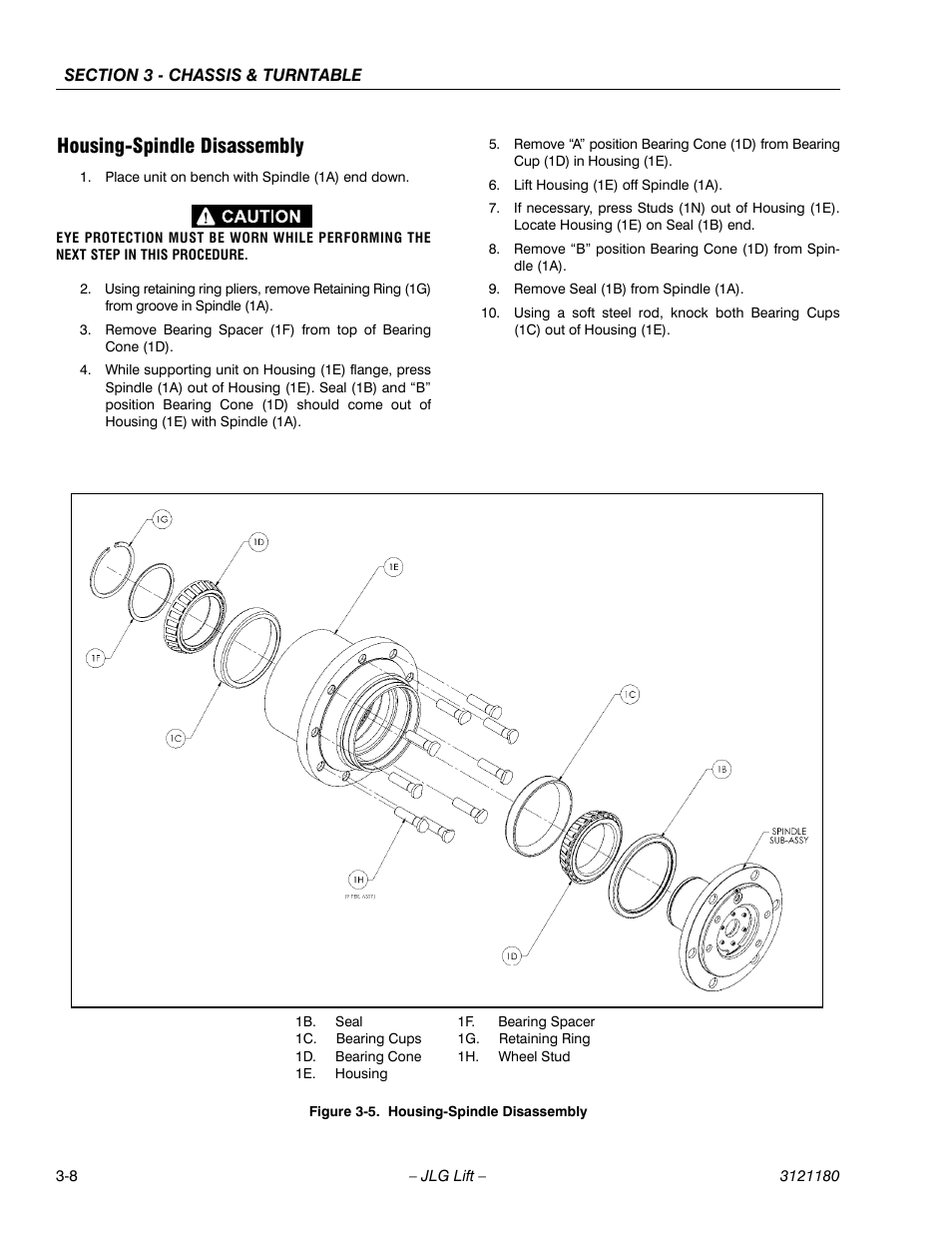 Housing-spindle disassembly, Housing-spindle disassembly -8 | JLG 450A_AJ Series II Service Manual User Manual | Page 58 / 472