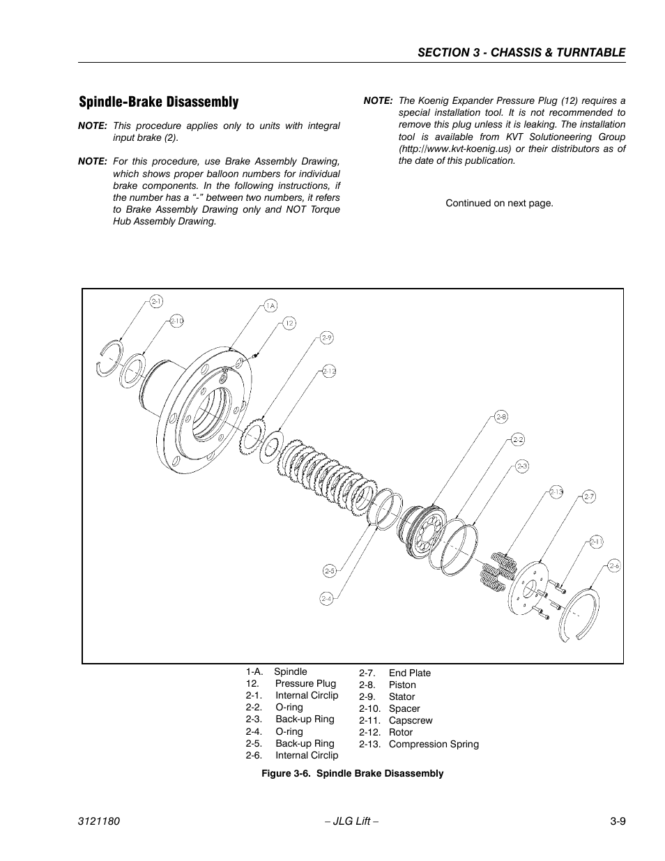 Spindle-brake disassembly, Spindle-brake disassembly -9, Spindle brake disassembly -9 | JLG 450A_AJ Series II Service Manual User Manual | Page 59 / 472