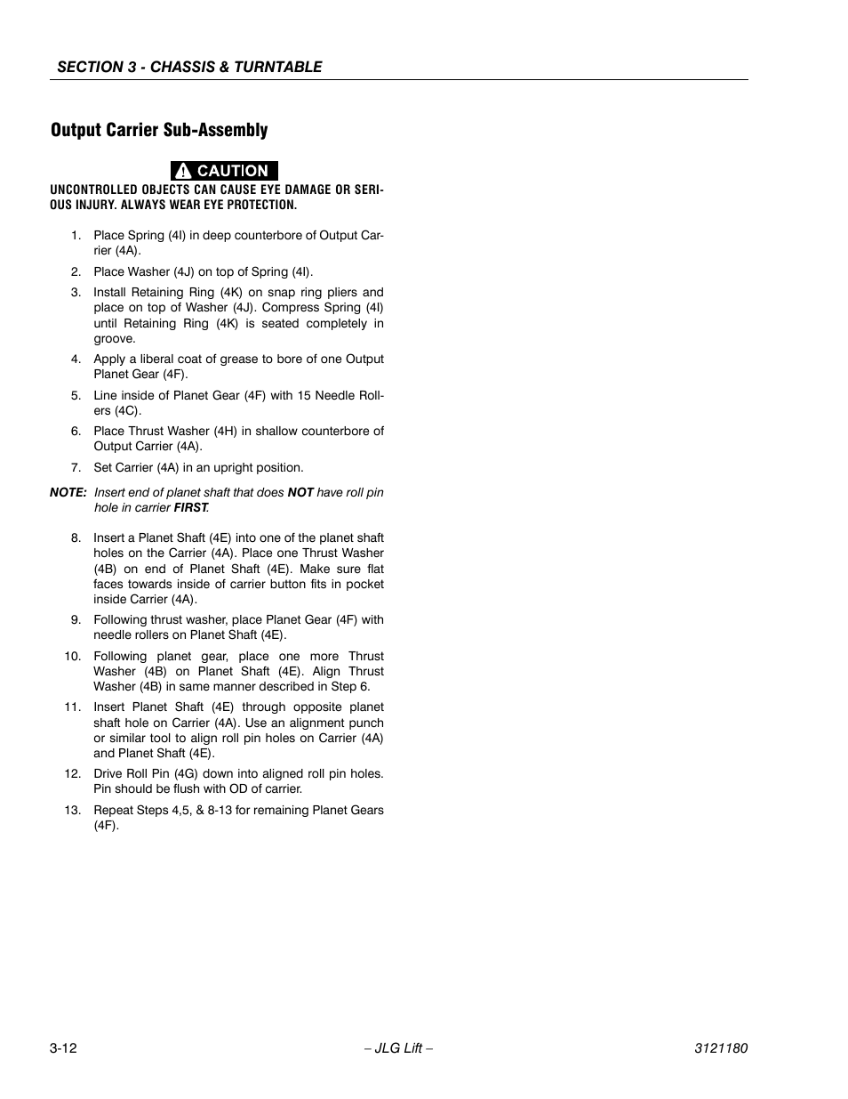 Output carrier sub-assembly, Output carrier sub-assembly -12 | JLG 450A_AJ Series II Service Manual User Manual | Page 62 / 472