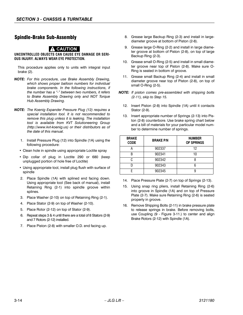 Spindle-brake sub-assembly, Spindle-brake sub-assembly -14 | JLG 450A_AJ Series II Service Manual User Manual | Page 64 / 472