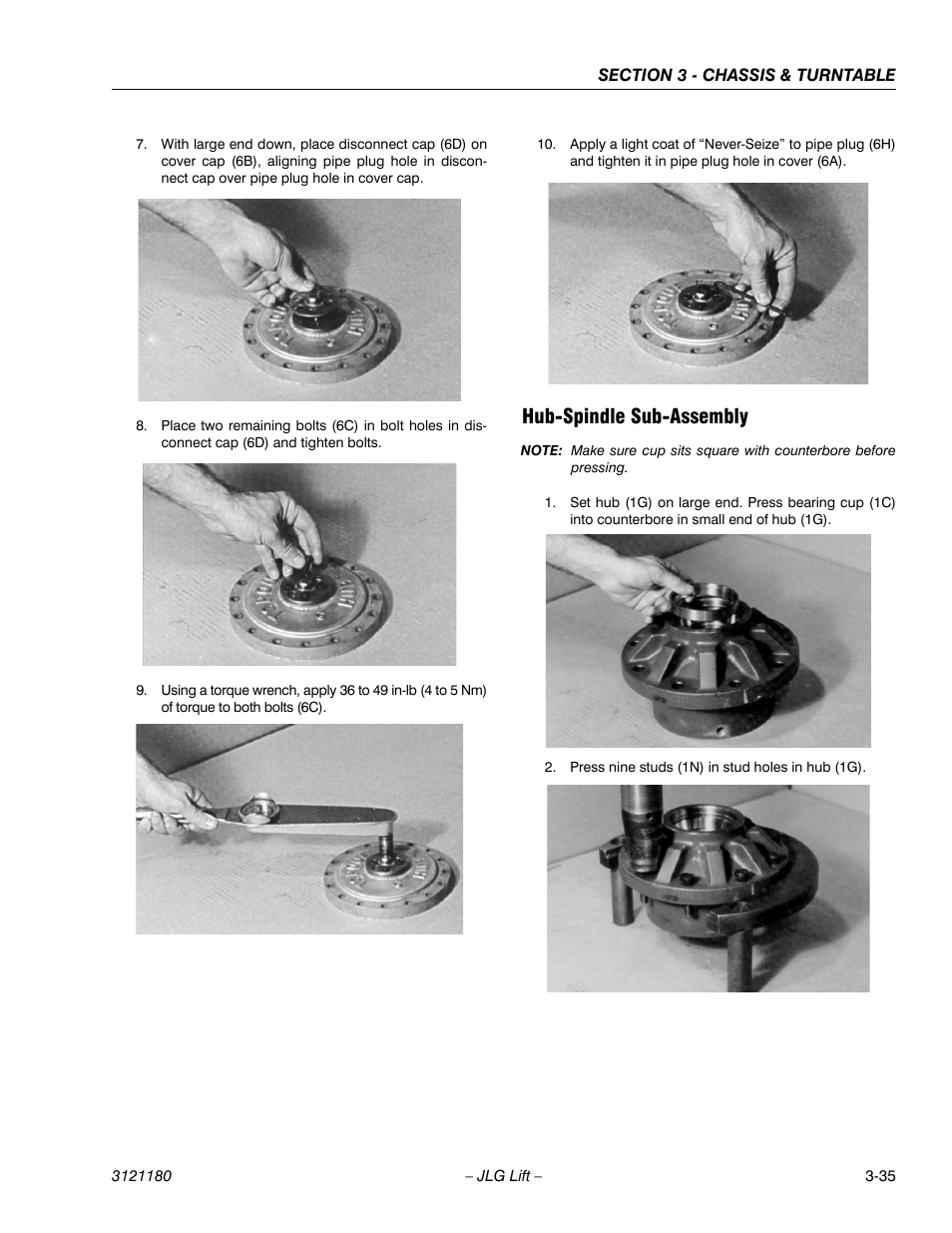 Hub-spindle sub-assembly, Hub-spindle sub-assembly -35 | JLG 450A_AJ Series II Service Manual User Manual | Page 85 / 472