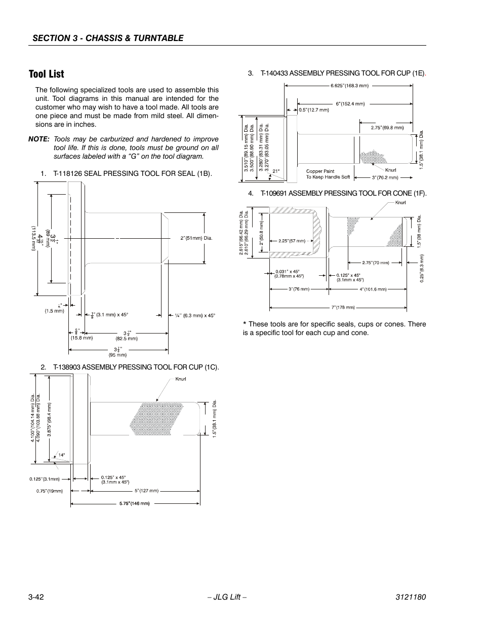 Tool list, Tool list -42 | JLG 450A_AJ Series II Service Manual User Manual | Page 92 / 472