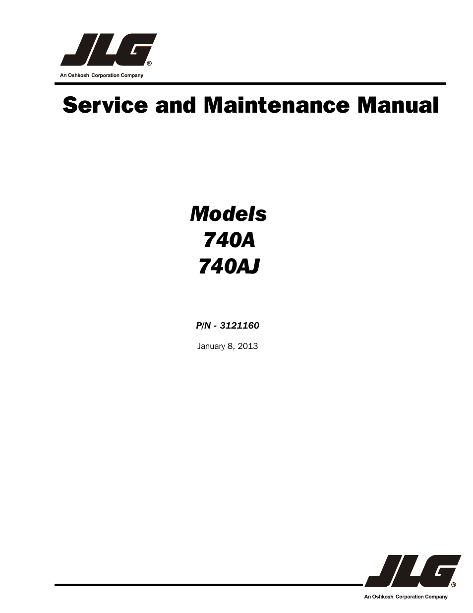 JLG 740AJ Service Manual User Manual | 408 pages