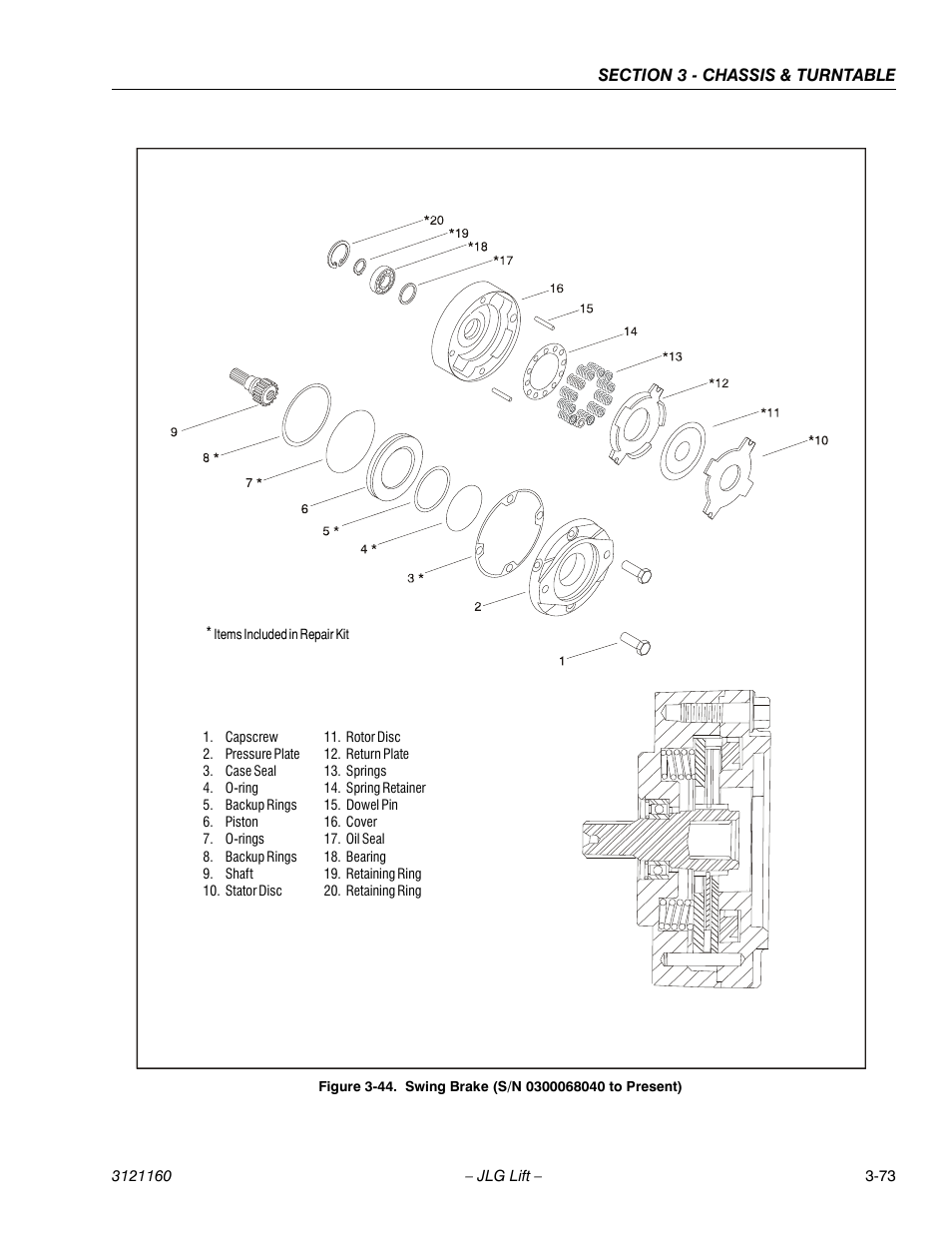 Swing brake (s/n 0300068040 to present) -73 | JLG 740AJ Service Manual User Manual | Page 125 / 408
