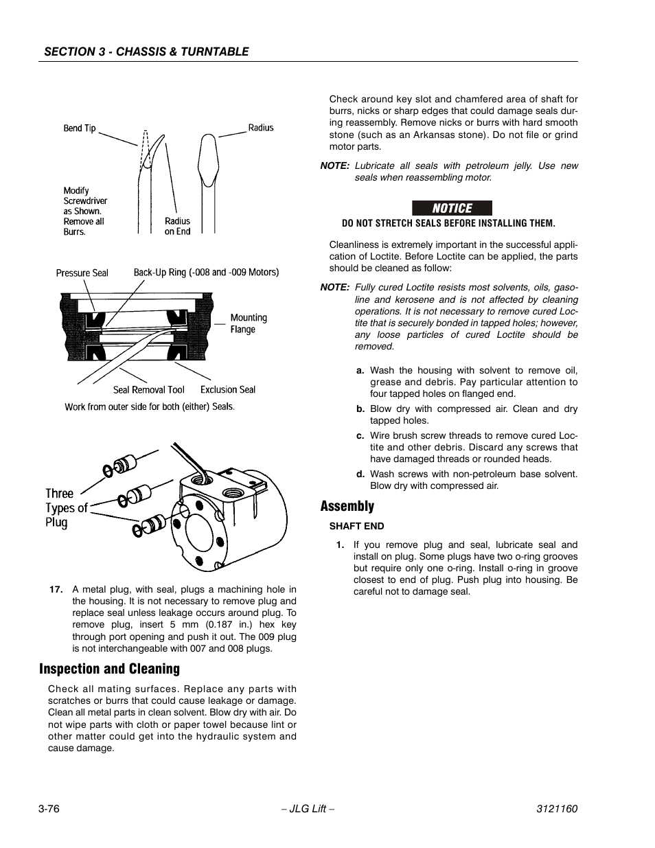 Inspection and cleaning, Assembly, Inspection and cleaning -76 assembly -76 | JLG 740AJ Service Manual User Manual | Page 128 / 408