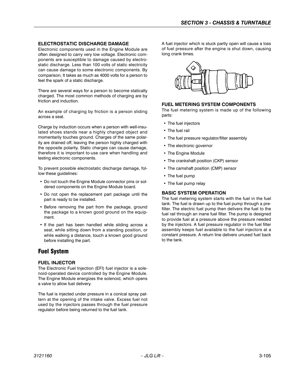 Fuel system, Fuel system -105 | JLG 740AJ Service Manual User Manual | Page 157 / 408