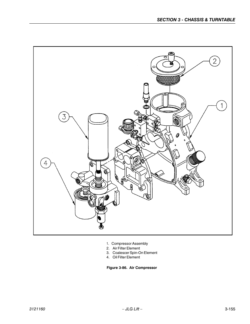 Air compressor -155 | JLG 740AJ Service Manual User Manual | Page 207 / 408