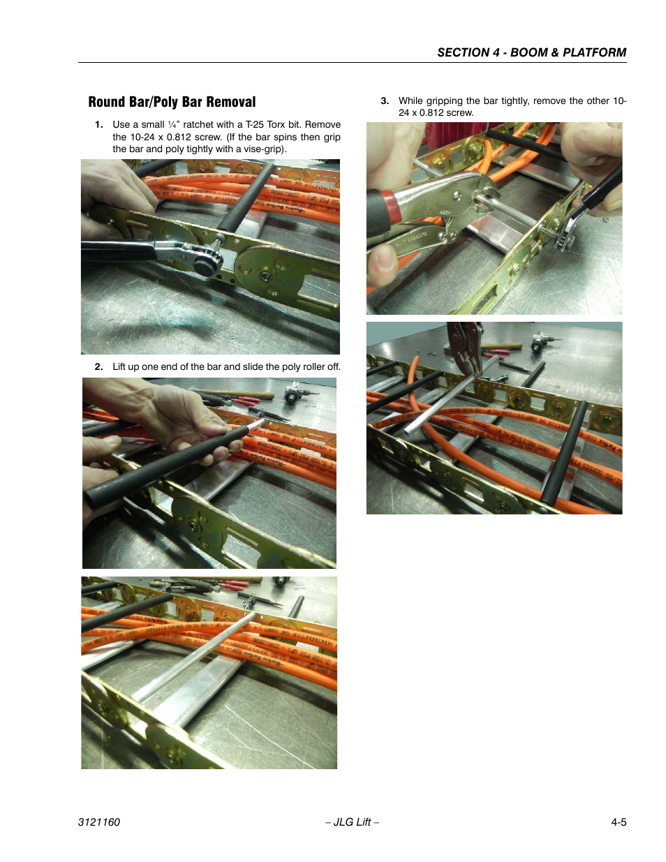 Round bar/poly bar removal, Round bar/poly bar removal -5 | JLG 740AJ Service Manual User Manual | Page 221 / 408