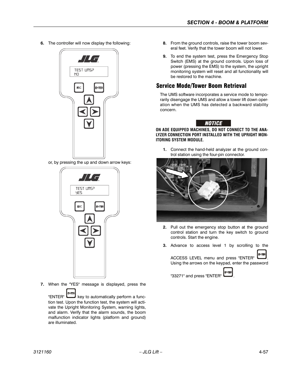 Service mode/tower boom retrieval, Service mode/tower boom retrieval -57 | JLG 740AJ Service Manual User Manual | Page 273 / 408