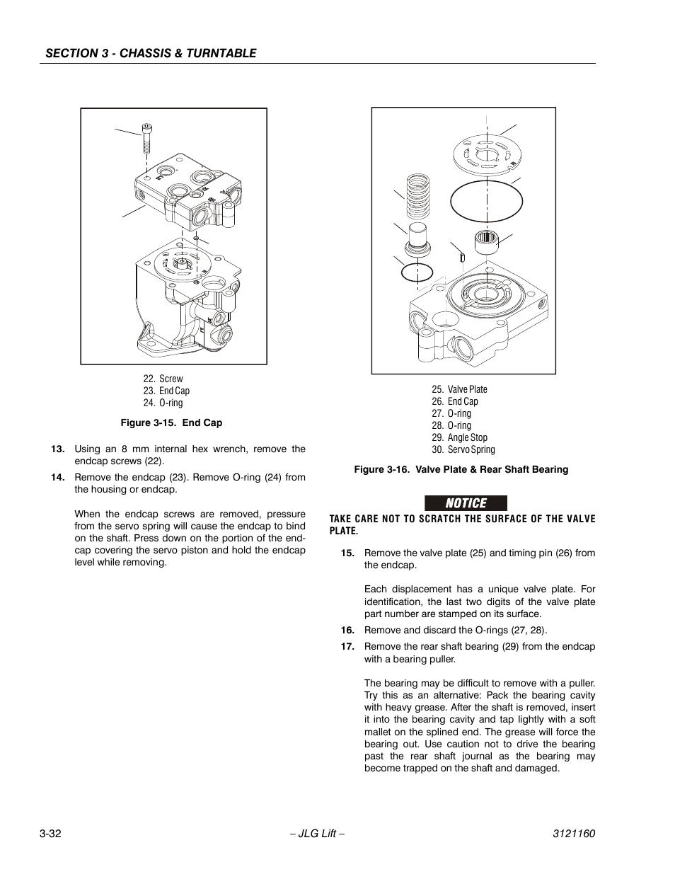 End cap -32, Valve plate & rear shaft bearing -32 | JLG 740AJ Service Manual User Manual | Page 84 / 408