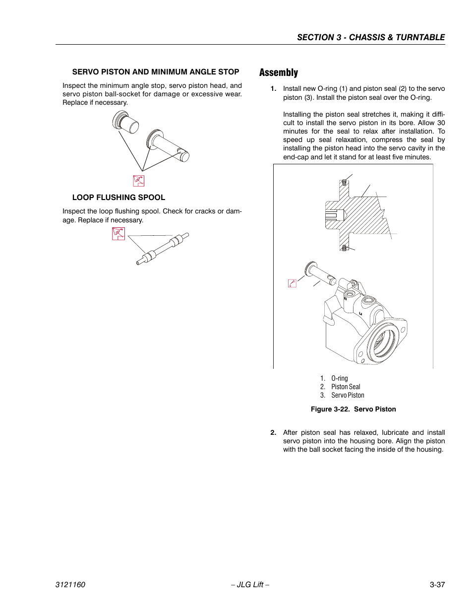 Assembly, Assembly -37, Servo piston -37 | JLG 740AJ Service Manual User Manual | Page 89 / 408