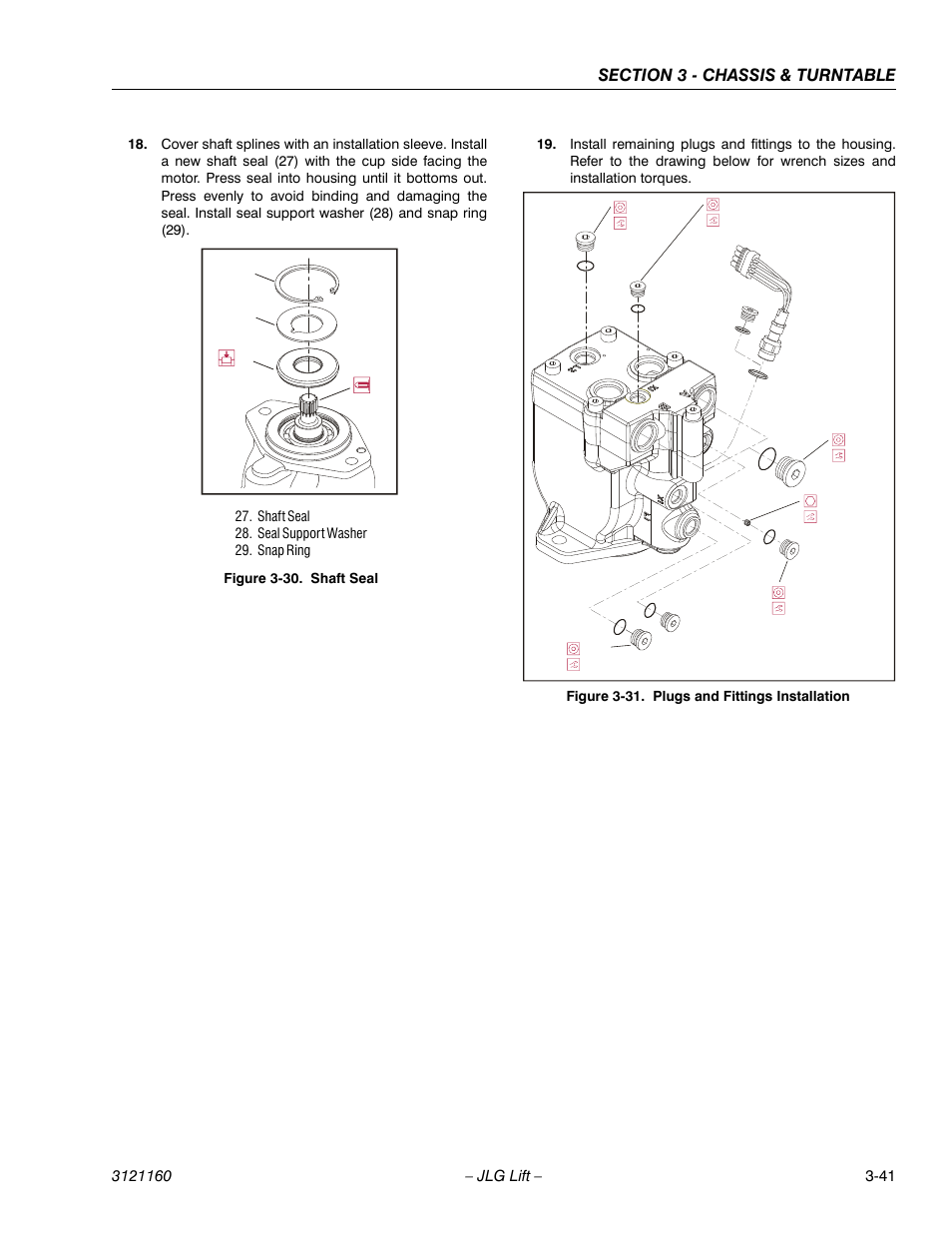 Shaft seal -41, Plugs and fittings installation -41 | JLG 740AJ Service Manual User Manual | Page 93 / 408