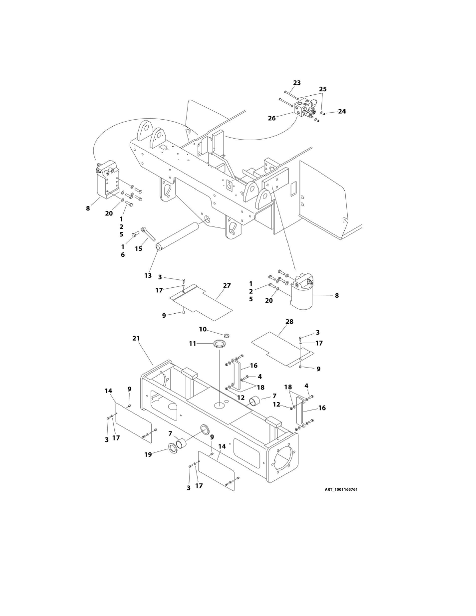 Figure 1-2. rear axle installation - oscillating | JLG M4069 Parts Manual User Manual | Page 14 / 364