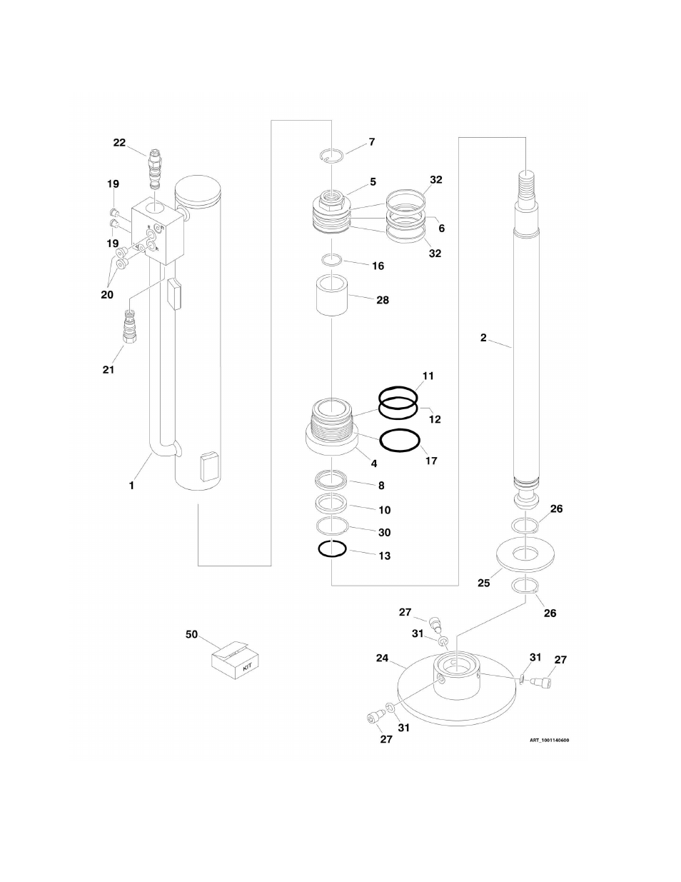 Figure 6-2. leveling jack cylinder assembly | JLG M4069 Parts Manual User Manual | Page 208 / 364