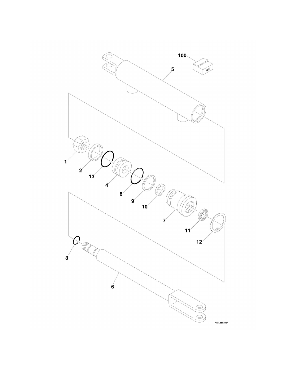 Figure 6-6. steer cylinder assembly | JLG M4069 Parts Manual User Manual | Page 216 / 364