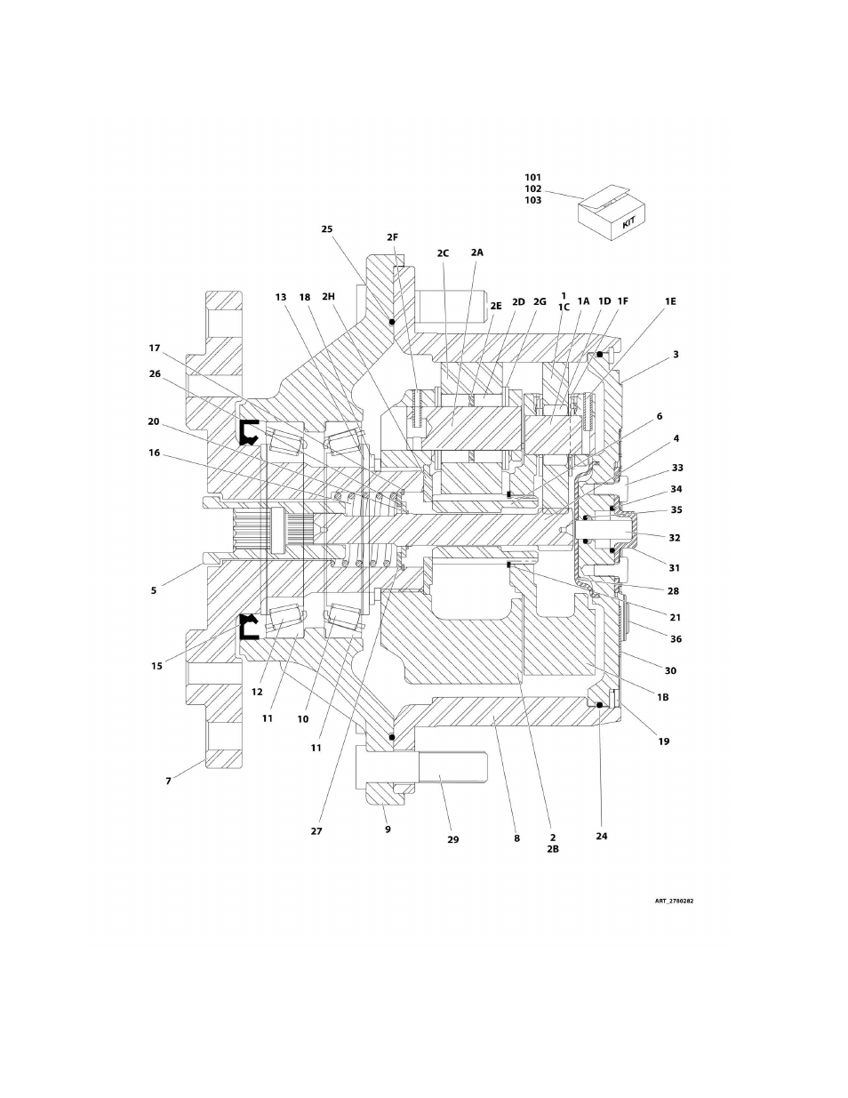 Figure 1-9. drive hub assembly - 2wd/4wd rear | JLG M4069 Parts Manual User Manual | Page 28 / 364