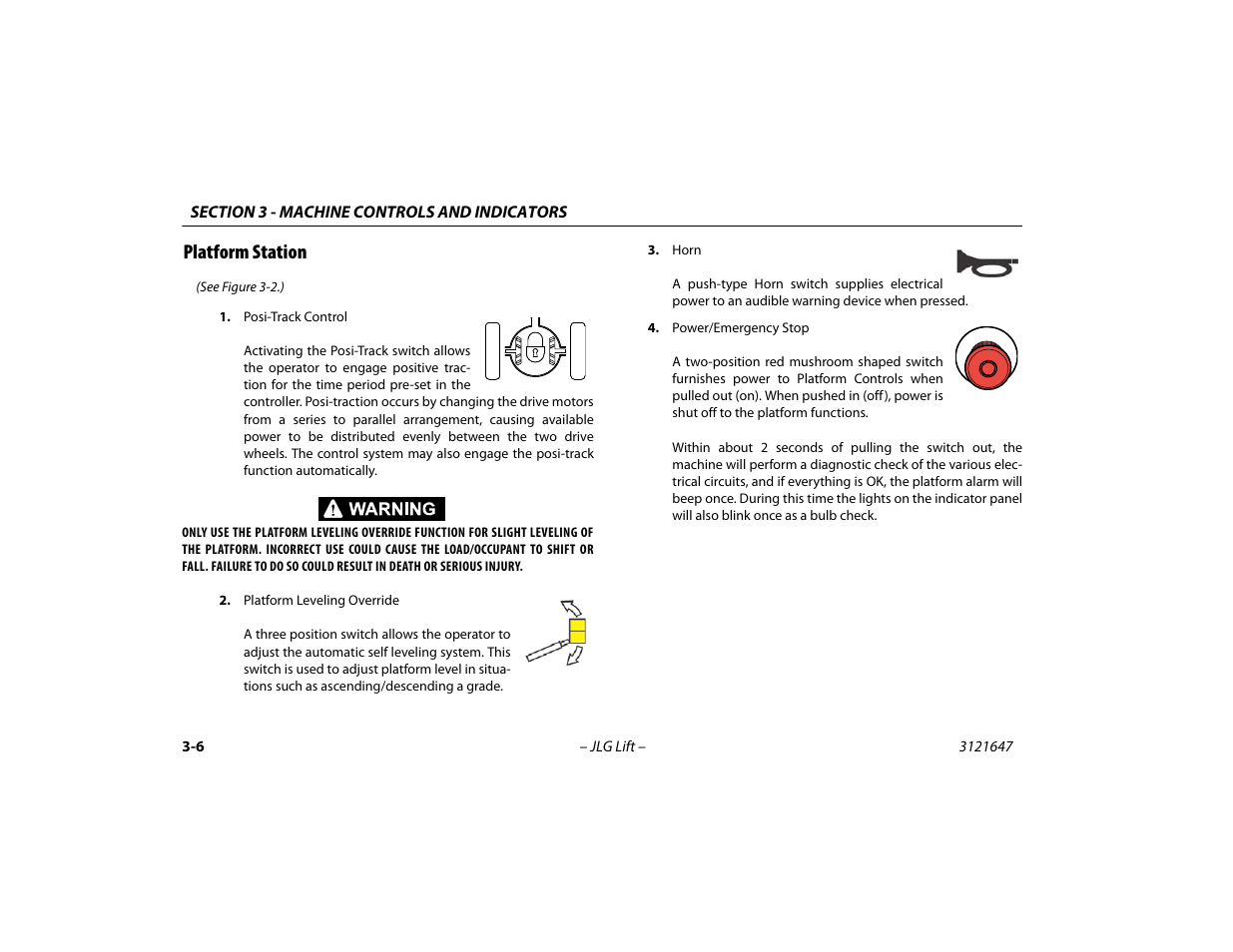 Platform station, Platform station -6 | JLG M450 Operator Manual User Manual | Page 40 / 106