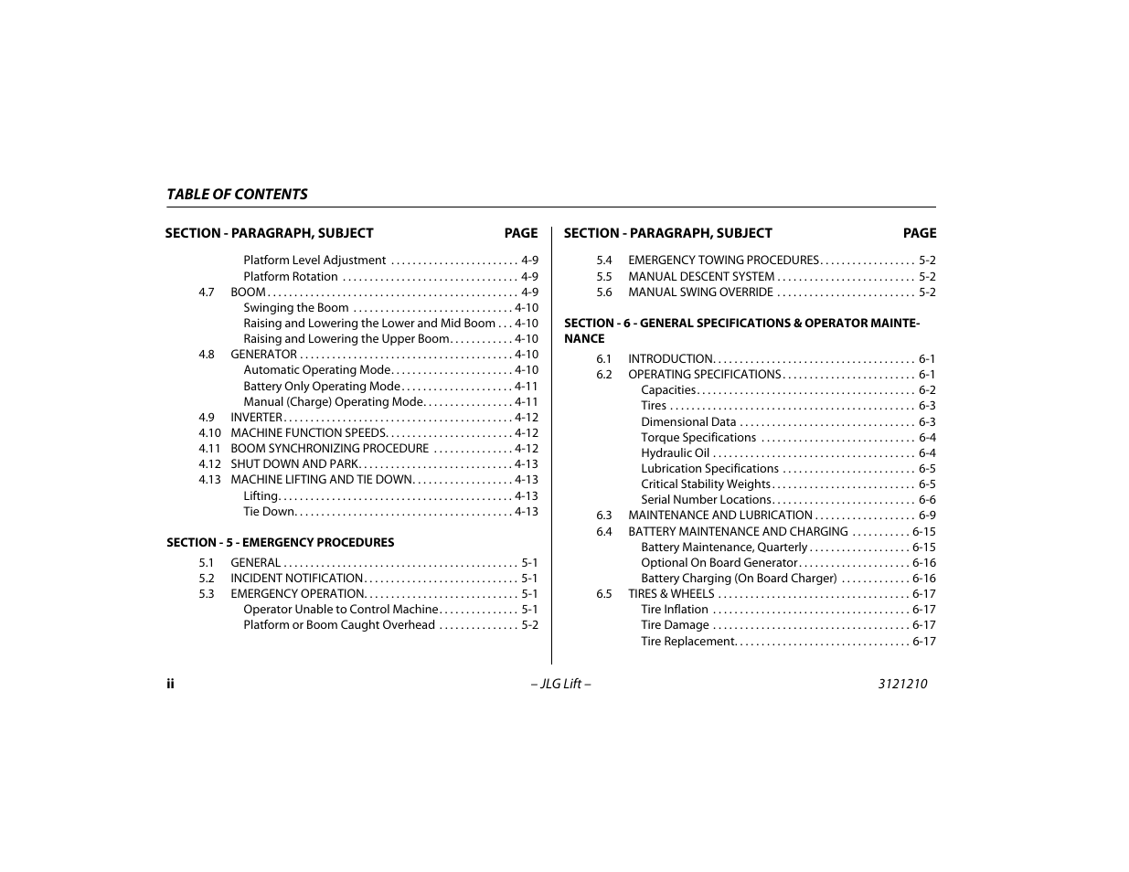 JLG M450 Operator Manual User Manual | Page 8 / 106