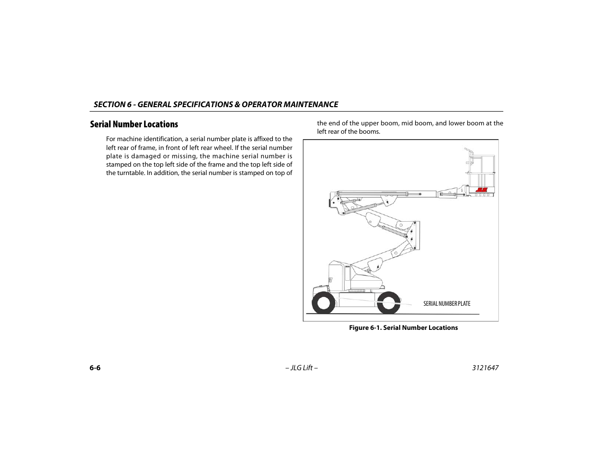 Serial number locations, Serial number locations -6 | JLG M450 Operator Manual User Manual | Page 86 / 106