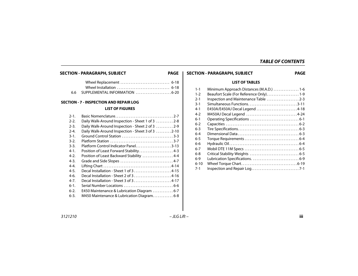 JLG M450 Operator Manual User Manual | Page 9 / 106