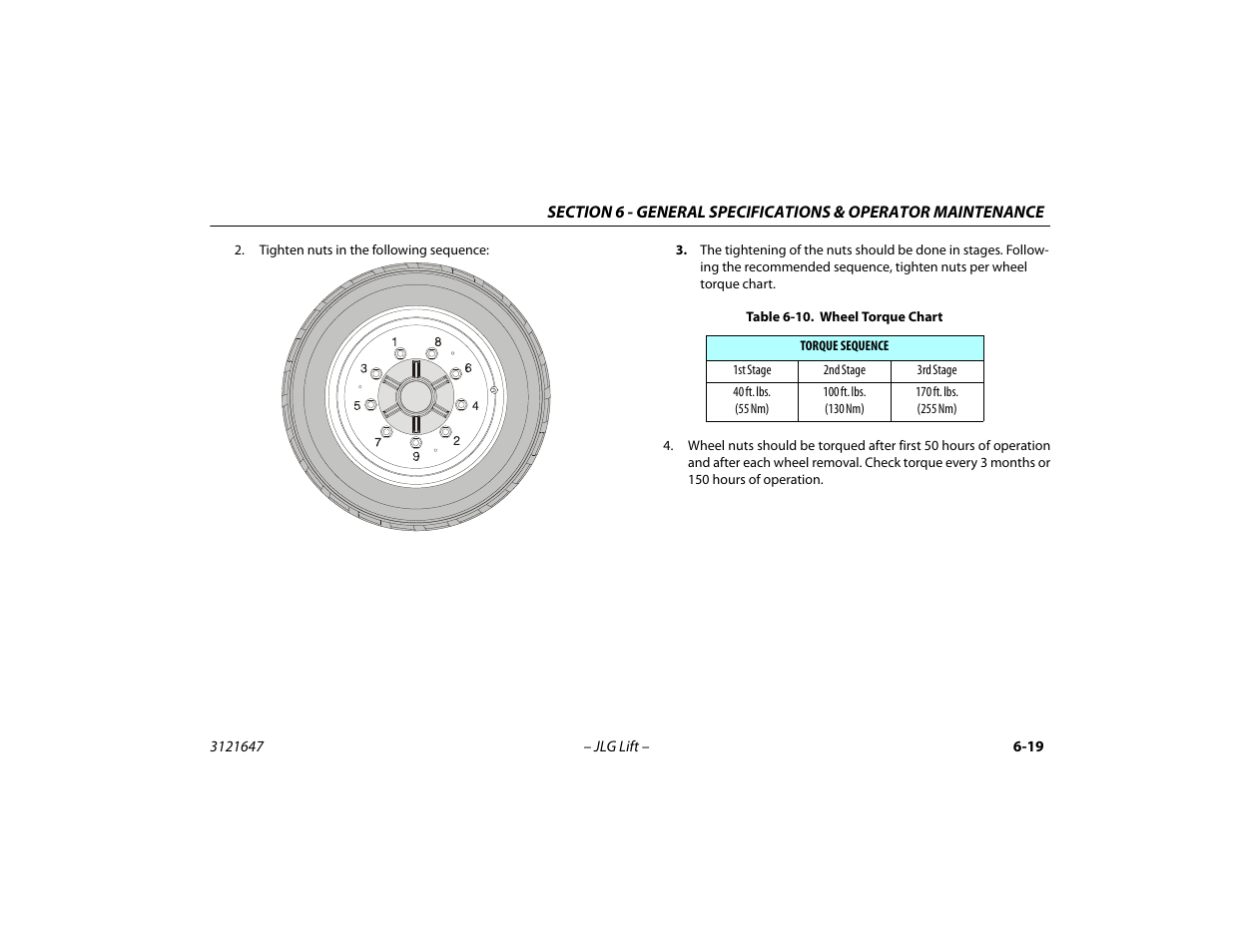 Wheel torque chart -19 | JLG M450 Operator Manual User Manual | Page 99 / 106