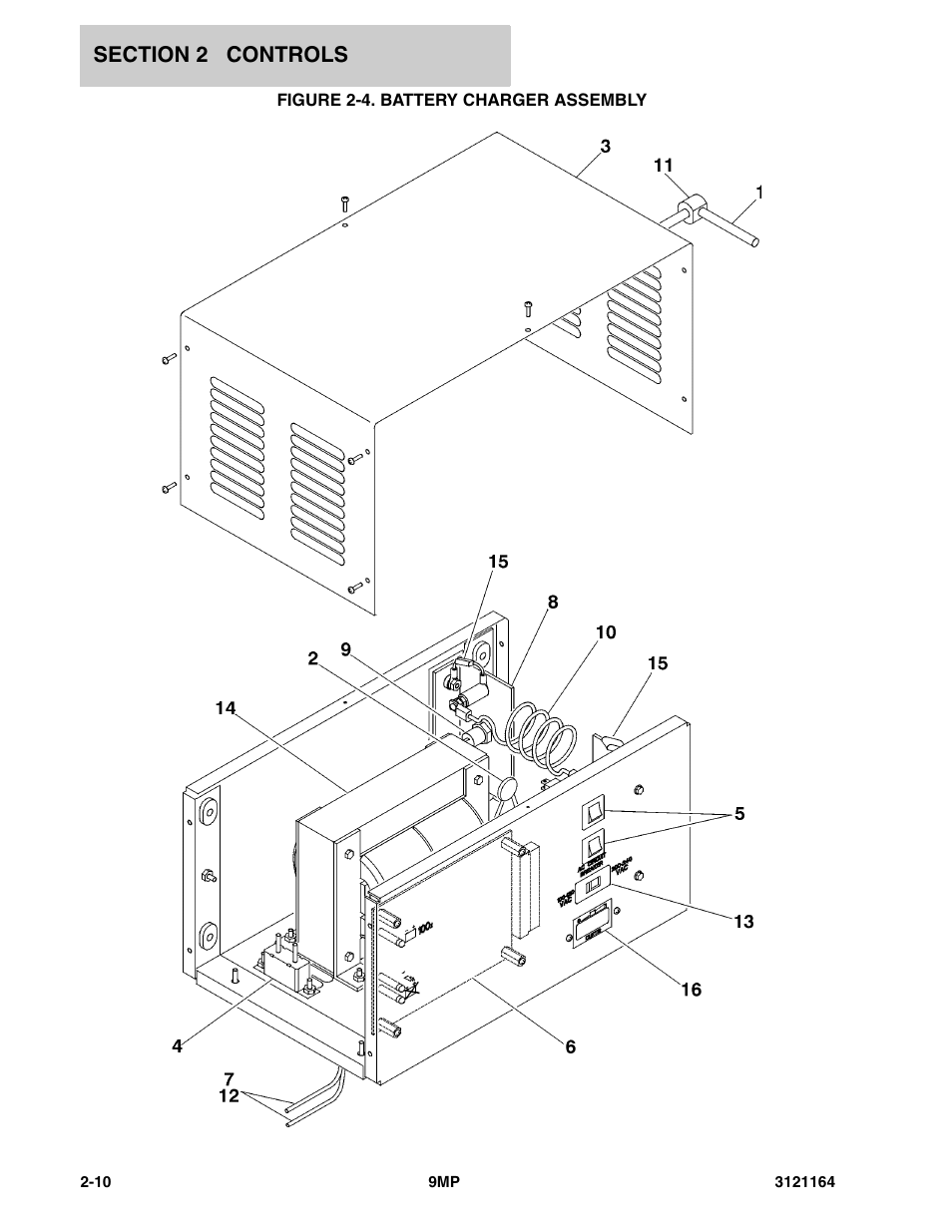 Figure 2-4. battery charger assembly | JLG 9MP Parts Manual User Manual | Page 22 / 64
