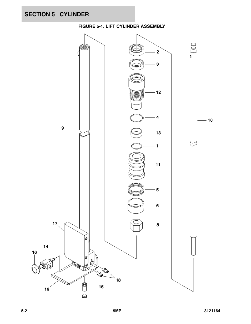 Figure 5-1. lift cylinder assembly | JLG 9MP Parts Manual User Manual | Page 36 / 64